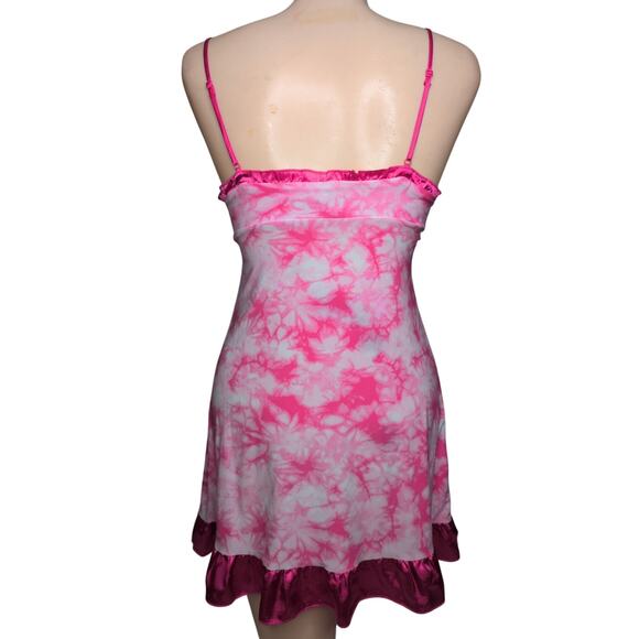 Y2K Babydoll Lingerie Slip Dress XS Satin Trim Coquette Fairy Whimsical Dainty - Picture 2 of 4